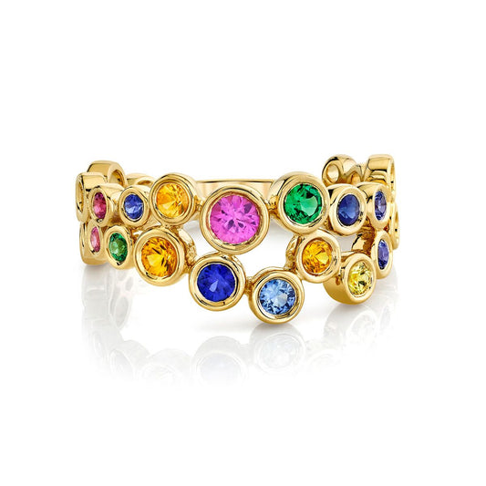 Rainbow Sapphire & Tsavorite Bubble Band