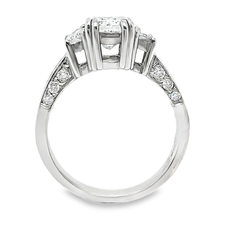 Radiant & Princess Cut Diamond Three Stone Ring