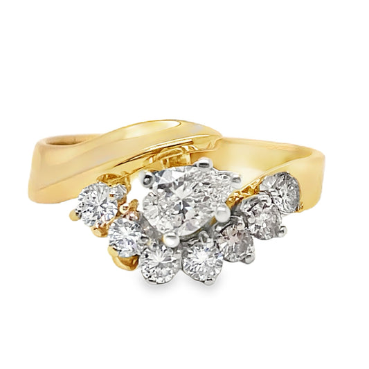 Swoop Diamond Pear Ring