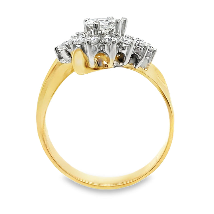 Swoop Diamond Pear Ring