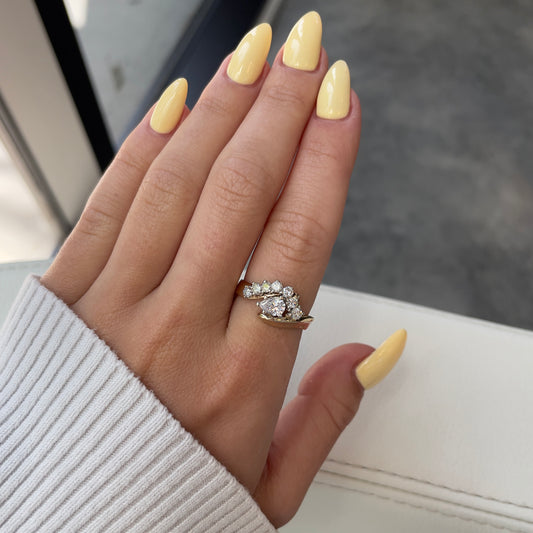 Swoop Diamond Pear Ring