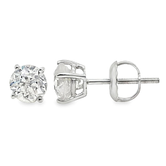 .90TCW English Cut Diamond Studs