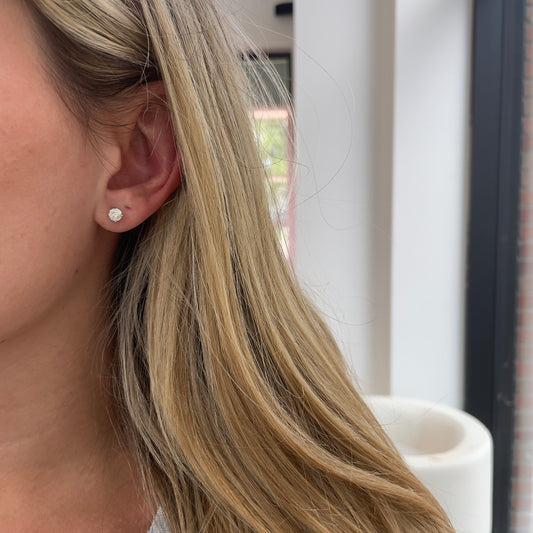 .90TCW English Cut Diamond Studs