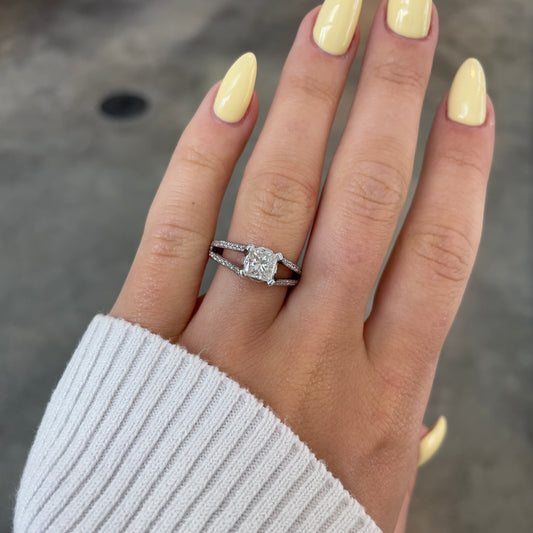 1.57TCW Split Shank Diamond Ring