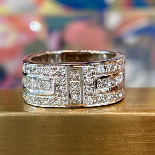 Mens Square Diamond Ring