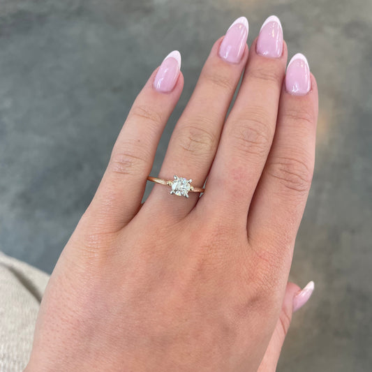 Diamond Solitaire Ring with Textured Band