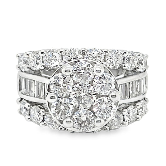 4.00TCW Wide Diamond Cluster Ring