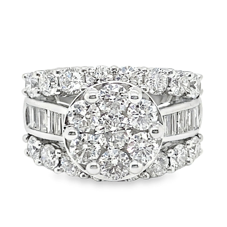 4.00TCW Wide Diamond Cluster Ring