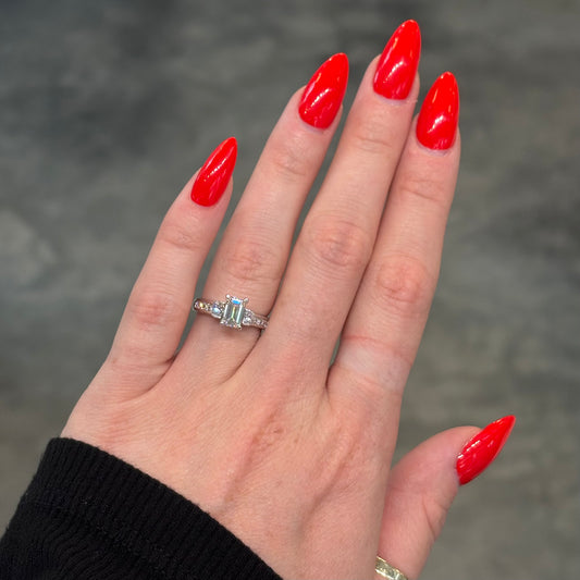 1.00TCW Emerald Cut Diamond Ring