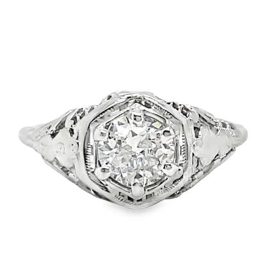 Vintage Style Filigree Diamond Ring