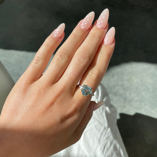 Heart Aquamarine & Diamond Ring