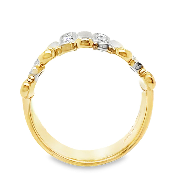 Vertical Bar Gold & Diamond Ring