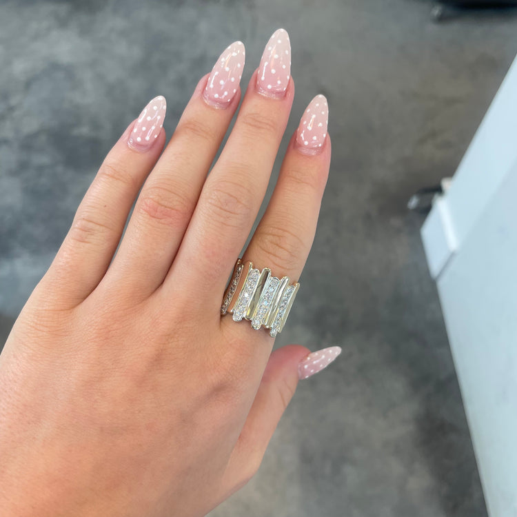 Vertical Bar Gold & Diamond Ring