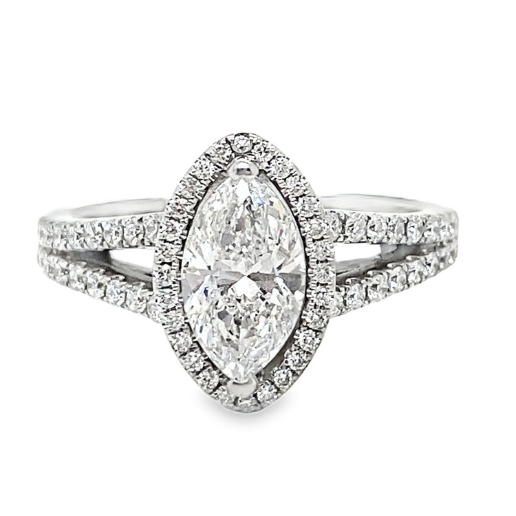 1.67TCW Marquise Halo Diamond Ring