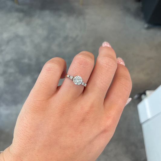 1.22TCW Two Tone Diamond Ring