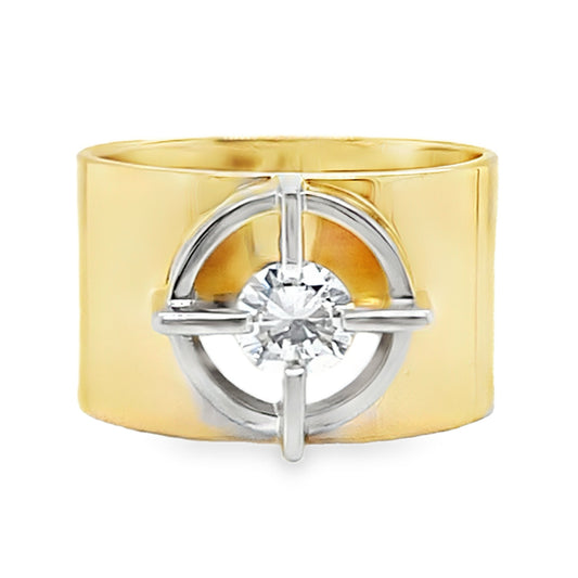 Wide Diamond Solitaire Ring