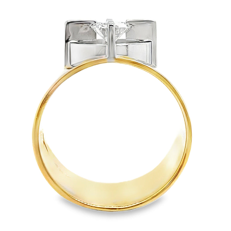 Wide Diamond Solitaire Ring