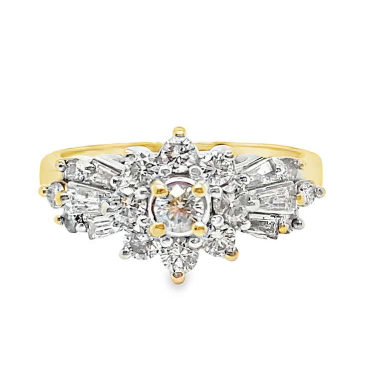 Baguette Diamond Cluster Ring