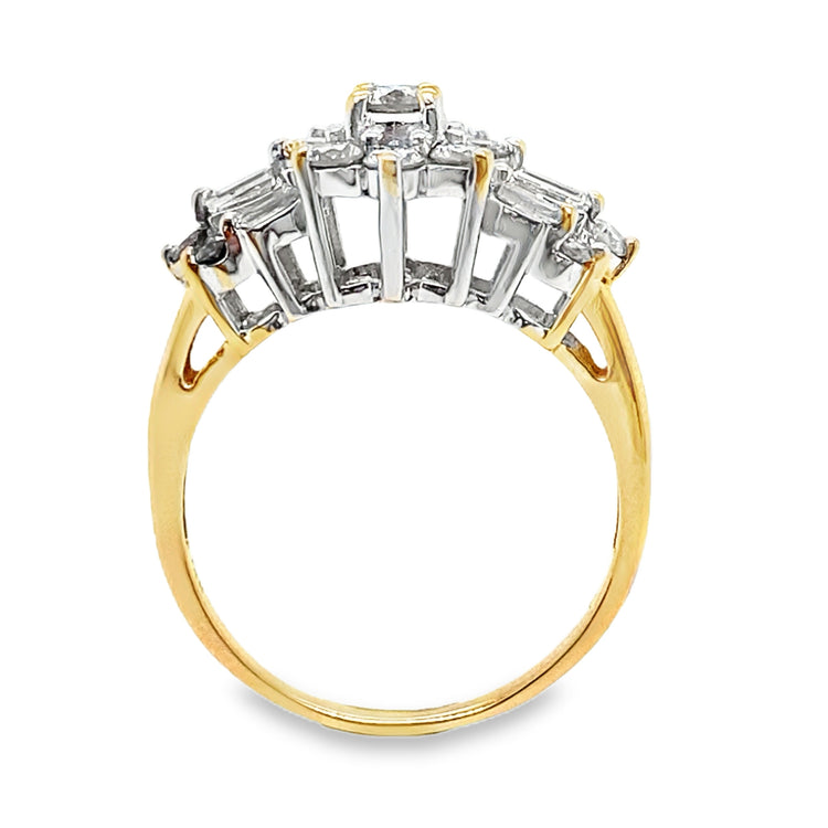 Baguette Diamond Cluster Ring