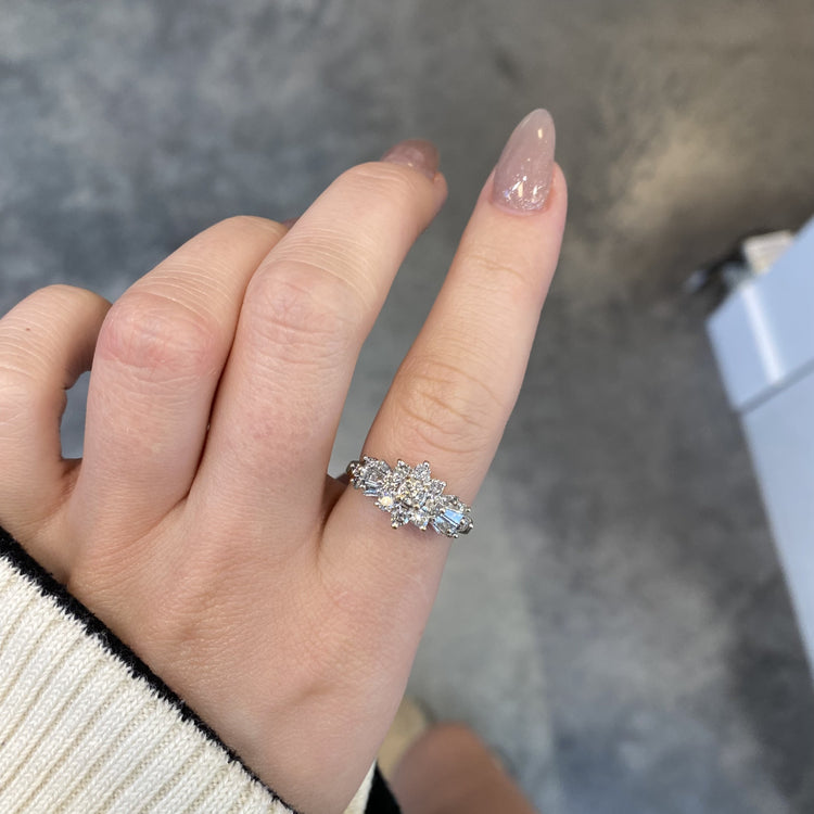 Baguette Diamond Cluster Ring