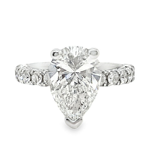 4.52TCW Natural Pear Diamond Ring