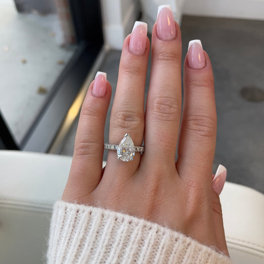 4.52TCW Natural Pear Diamond Ring