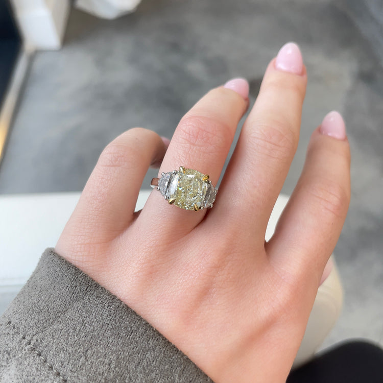 4.50TCW Natural Yellow Diamond Ring