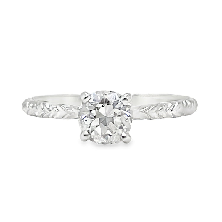 English Cut Diamond Solitaire Ring by Kirk Kara