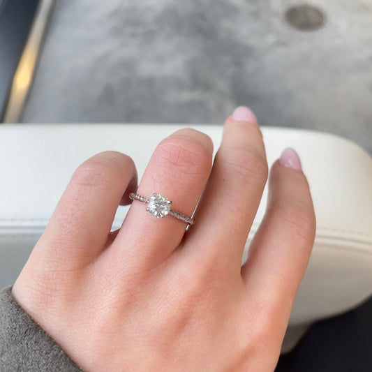 English Cut Diamond Solitaire Ring by Kirk Kara