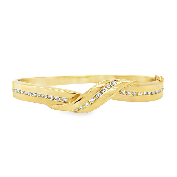 1.00TCW Twist Style Diamond Bangle