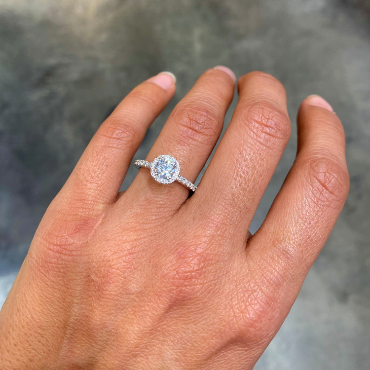 1.02TCW Canadian Diamond Halo Ring