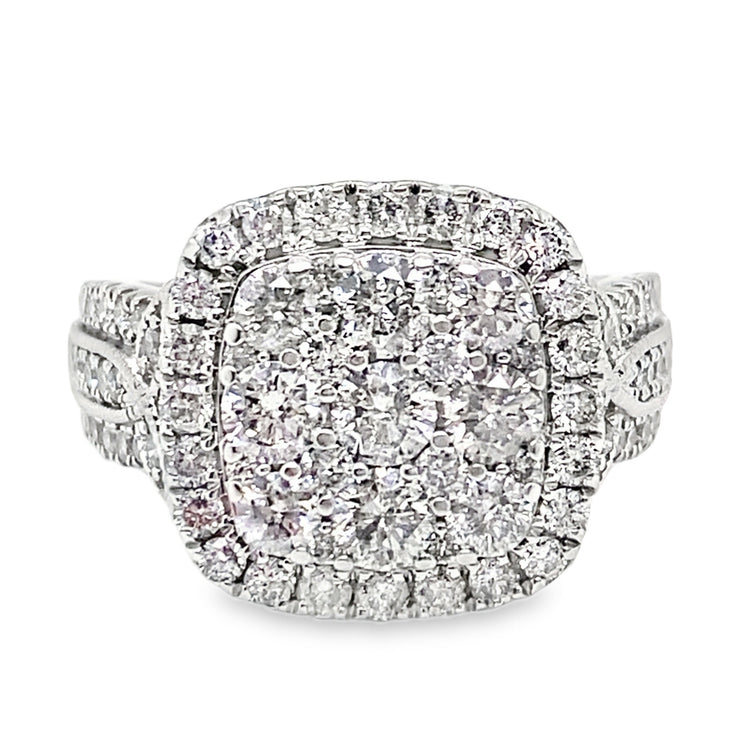 2.00TCW Cushion Shaped Custer Ring