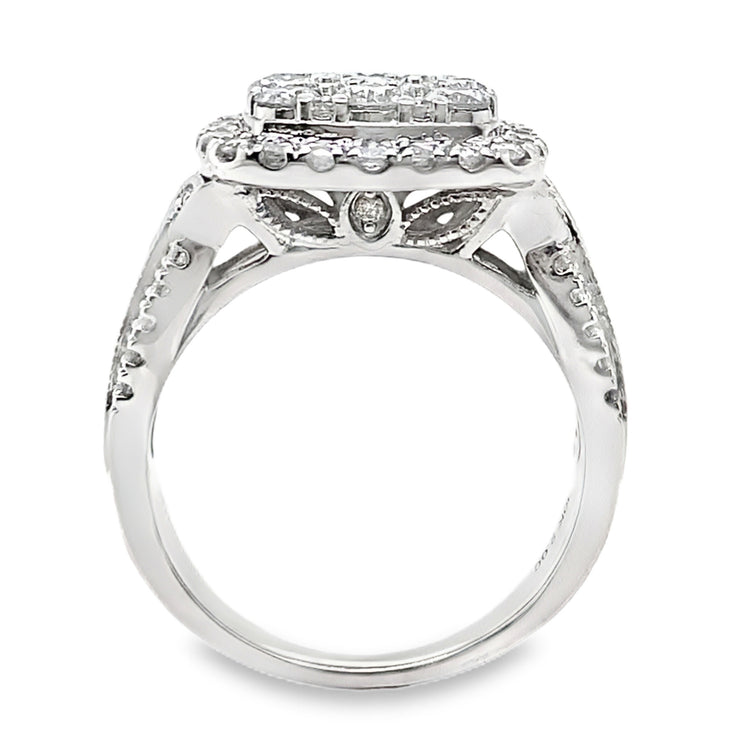 2.00TCW Cushion Shaped Custer Ring