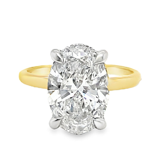 2.86CT Oval Lab Grown Solitaire Ring