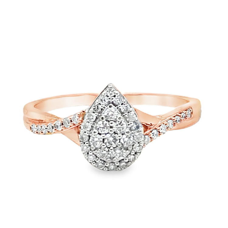 Pear Cluster Diamond Wedding Set