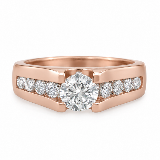 Rose Gold Low Set Diamond Ring