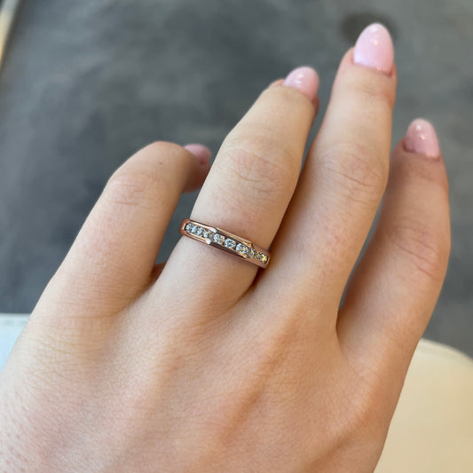 Rose Gold Channel Set Bridge Band