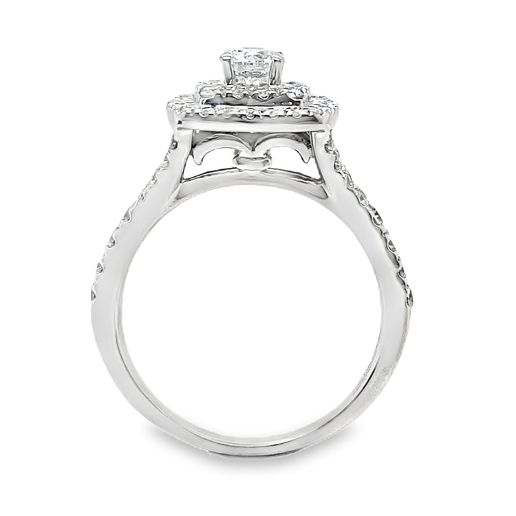 1.25TCW Halo Diamond Wedding Set