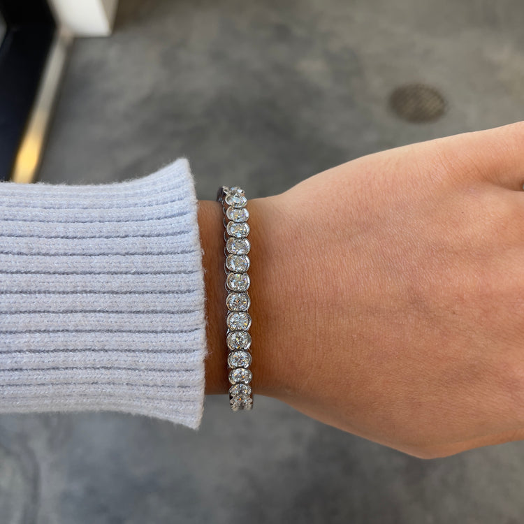 10.20TCW Half Bezel Diamond Tennis Bracelet