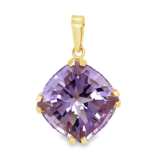Cushion Cut Amethyst Pendant