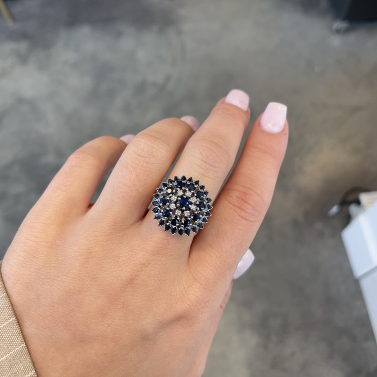 Diamond & Sapphire Cocktail Ring