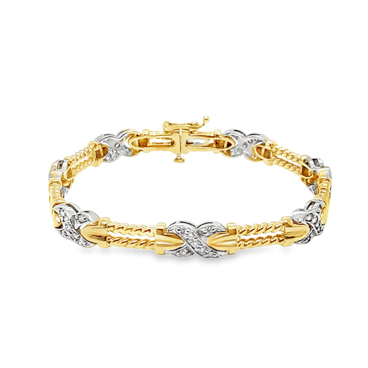 .50TCW Two Tone Diamond Bracelet