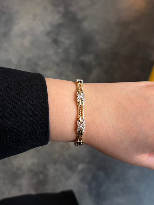 .50TCW Two Tone Diamond Bracelet