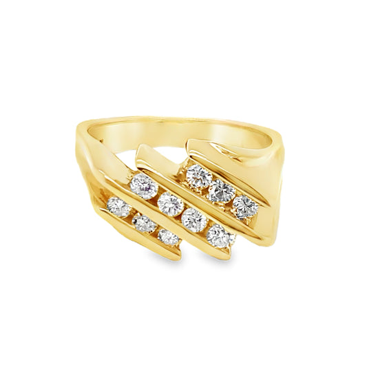 Channel Set Square Shank Diamond Ring