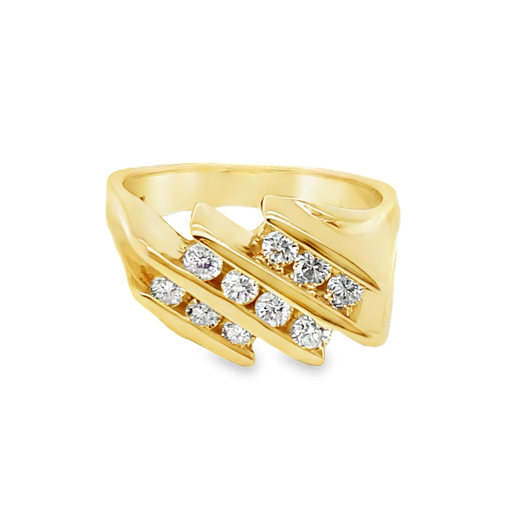 Channel Set Square Shank Diamond Ring