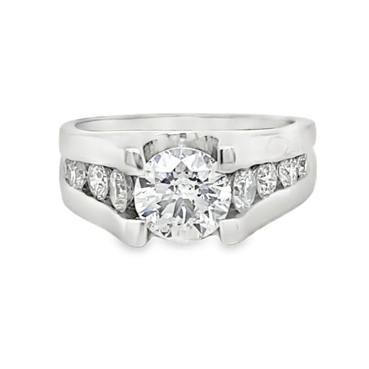 Channel Set Euro Shank Diamond Ring