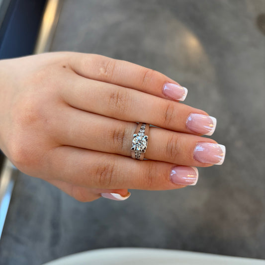 Channel Set Euro Shank Diamond Ring