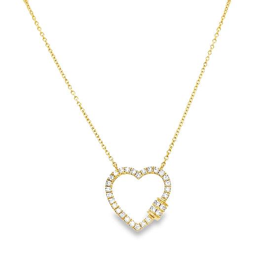 18 Inch Diamond Station Heart Necklace