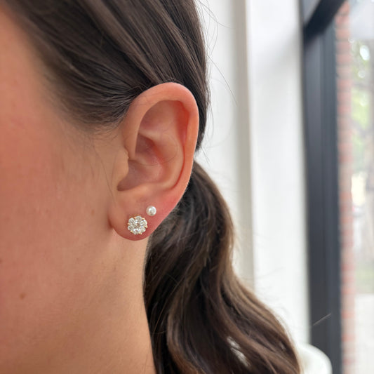 Diamond Flower Studs