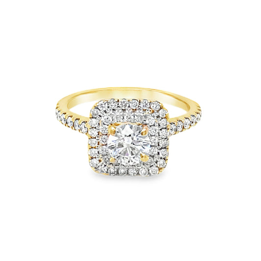 Double Halo Lab Grown Diamond Ring
